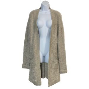 SEA GYPSIES Long Line Oversized Eyelash Knit Cardigan w/ Pockets Sz XS